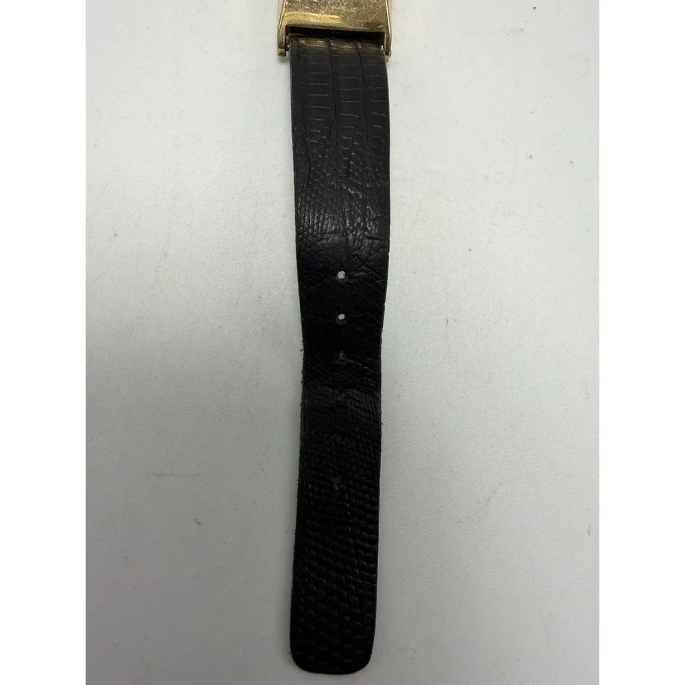 Timex Electric Ladies Tank Watch New Battery 10K Rolled Gold Plate 18MM 6.5